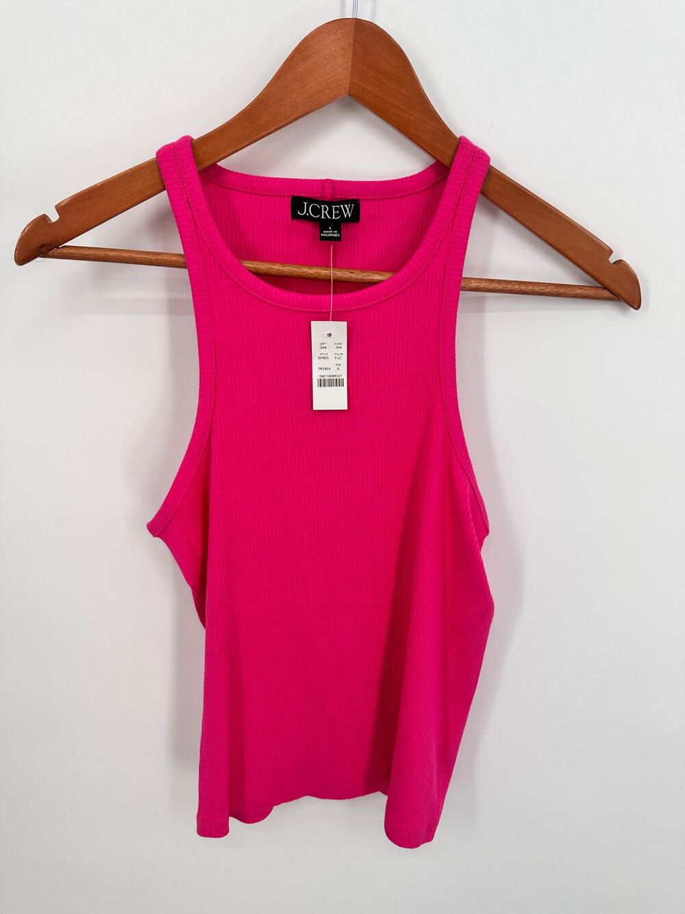 J.CREW NWT Pink New favorite tank top in vintage rib BH925 // S